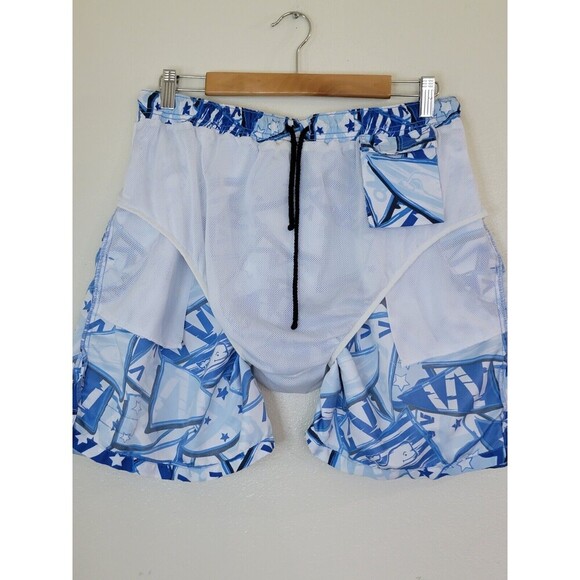 VINEYARD VINES Blue Swim Shorts Mens Size Large Whale Stars Print Drawstring - Picture 9 of 12